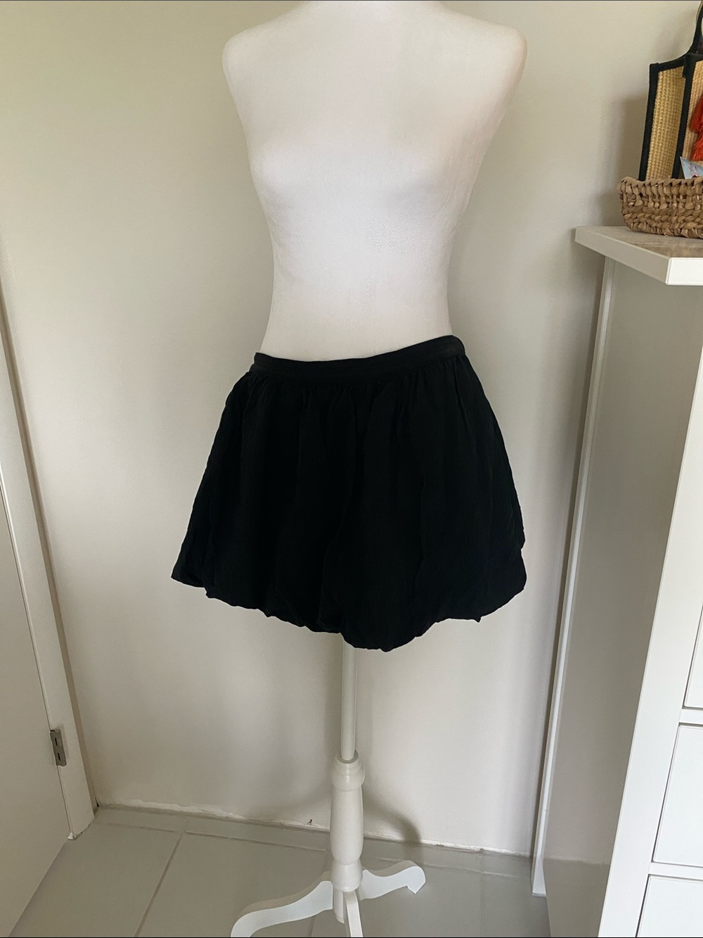 aerie Black Bubble hem Mini Skirt - Flowing A-Line